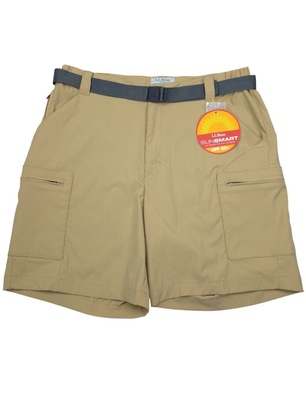 L.L. Bean Mens M SunSmart Cargo Hiking Shorts With Belt Lightweight Quick-Dry